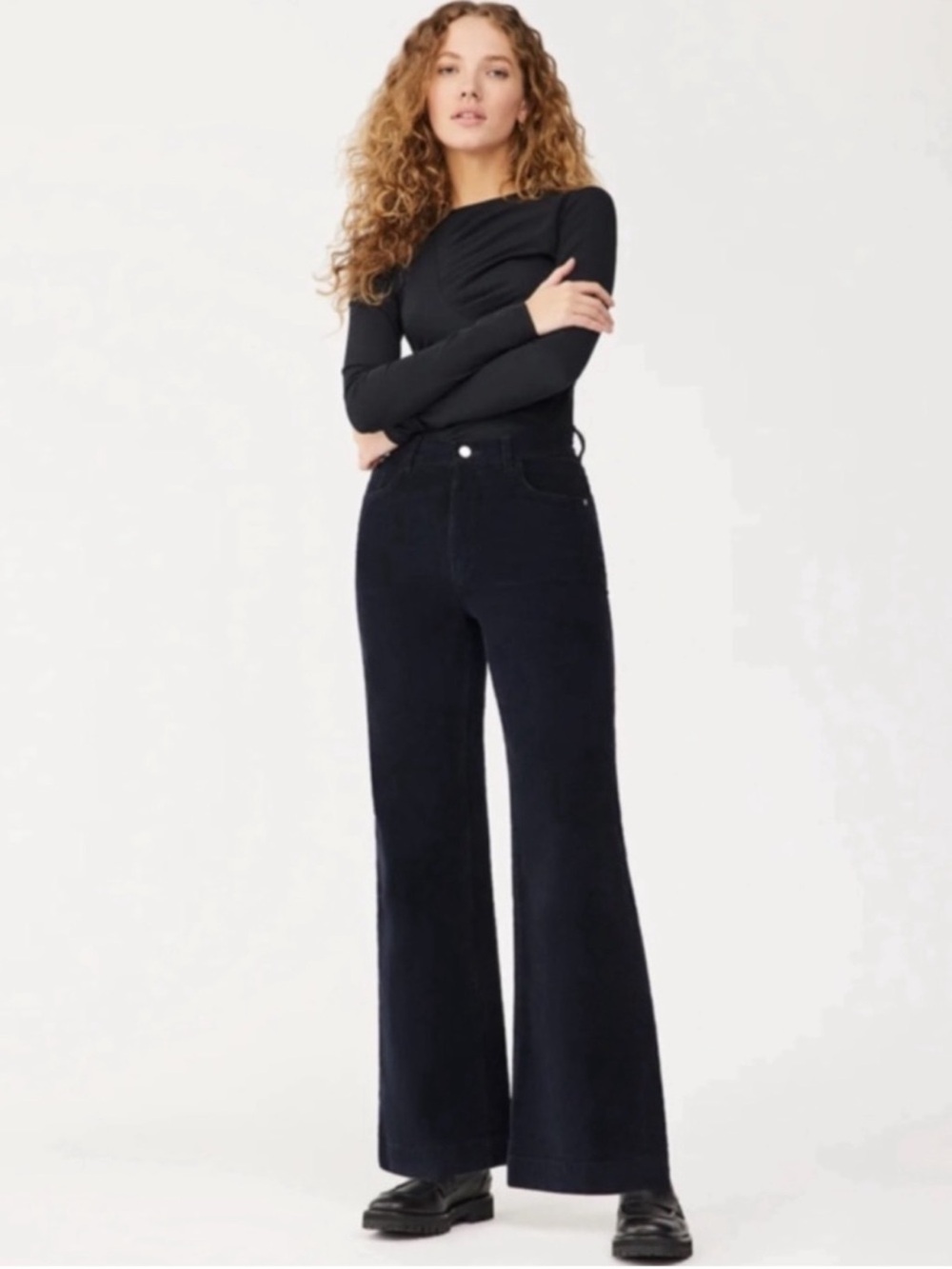 DL1961 Hepburn Wide Leg High Rise Corduroy